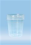75.563 | Urine container with screw cap, 100 ml, 57 x 76 mm, graduated, PP, no cap