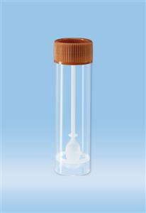 80.734 | Feces tube, Screw cap, 76 x 20 mm, conical base with skirt, transparent