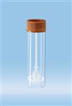 80.734 | Feces tube, Screw cap, 76 x 20 mm, conical base with skirt, transparent