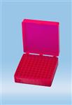 93.877.210 | Storage box, hinged lid, PP, format: 10 x 10, for 100 micro tubes, pink