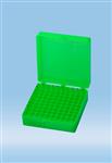 93.877.510 | Storage box, hinged lid, PP, format: 10 x 10, for 100 micro tubes, green