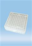 93.877 | Storage box, hinged lid, PP, format: 10 x 10, for 100 micro tubes, neutral