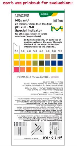 1095020001 | pH indicator strips pH 2.0 9.0 non bleeding colori