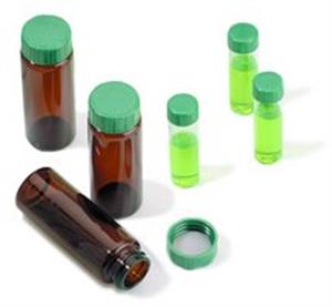 27000 | PK100 2ML AMBER VIAL SCREW TOP SOLID CAP W PTFE LI