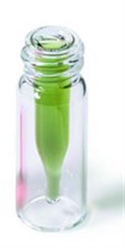 27418 | PK100 CLEAR S T STEP VIAL W 250UL GLASS INSERT