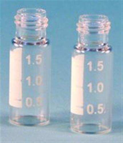 29007-U | PK100 9MM S T VIAL CLEAR GLASS LARGE OPENING GRADU