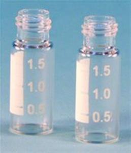 29007-U | PK100 9MM S T VIAL CLEAR GLASS LARGE OPENING GRADU
