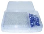 29385-U | PK100 AMBER GLASS CERTIFIED S T VIAL BLUE CAP WITH