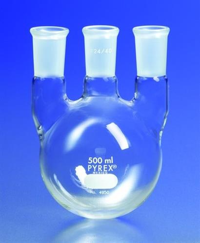 CLS49502L-1EA | PYREX R ROUND BOTTOM VERTICAL THREE NECK DISTILLIN