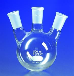 CLS4965250-1EA | PYREX R ROUND BOTTOM THREE NECK ANGLE TYPE DISTILL