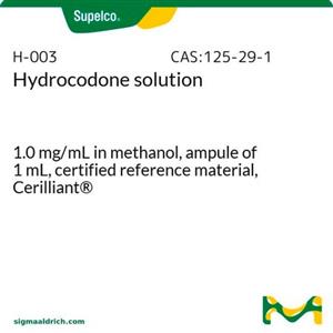 H-003-1ML | HYDROCODONE1.0 MG ML IN METHANOL AMPULE OF 1 ML CE