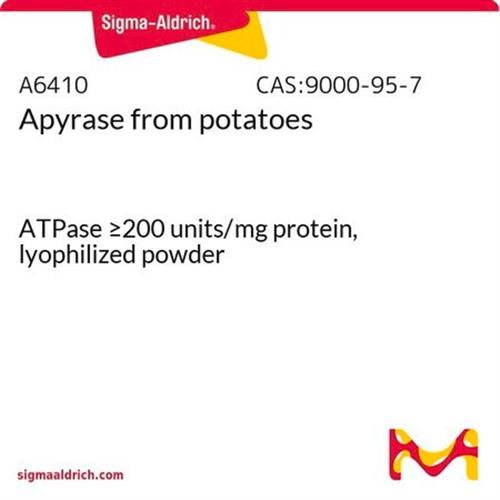 A6410-500UN | APYRASE FROM POTATOES ATPASE 200 UNITS MG PROTEIN