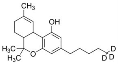 T-003-1ML | (−)-Δ9-THC-D3 solution100 μg/mL in methanol, ampule of 1 mL, certified reference material