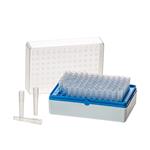 T100-2B | Rack with 96 plain individual tubes, Blue, Sterile
