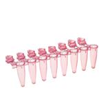 T320-2R | PCR 0.2ml ST 8 FLAT CAP ATT. RED