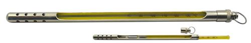 ACC80135SCFCA | Autoclave Maximum Registering Thermometers are for validating autoclaves by monitoring the highest temperature attained during a sterilization cycle. These thermometers operate on the same principle as thermometers designed to measure fevers: the highest temperature attained is recorded, and doesn’t recede until the thermometer is shaken down.  Thermco’s Autoclave Thermometers provide two layers of protection:1) each thermometer is sealed in a (PTFE) jacket which will enclose the liquid and splintered glass within the coating should breakage occur, thereby protecting equipment from contaminants.  2) metal armored case constructed of nickel-plated brass to protect thermometer from rough handling & shock during use.  Thermco’s Maximum Registering Autoclave Thermometers are a simple and inexpensive method for autoclave validation.