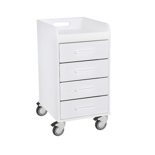 51032 | White Compact Cart with White Drawers