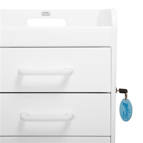 51032 | White Compact Cart with White Drawers