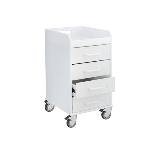 51032 | White Compact Cart with White Drawers