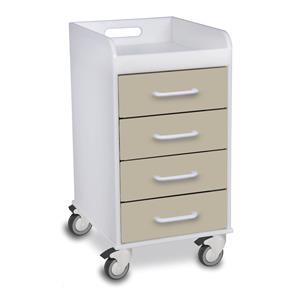 51087 | White Compact Cart with Beige Drawers
