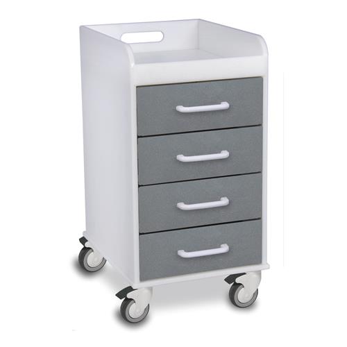 51088 | White Compact Cart with Silver Drawers