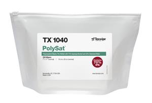 TX1040 | 
 Non-Sterile, 100% polypropylene wipers pre-wetted with 70% IPA/ 30% DIW 7" x 11" (17cm x 28cm)
