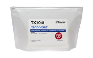 TX1041 | 
 Non-Sterile, nonwoven wipers pre-wetted with USP-grade 70% IPA / 30% DIW 9" x 11" (22.9 cm x 27.9 cm)
