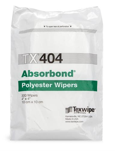 TX404 | 
 Dry, Non-Sterile, 100% polyester, nonwoven wipers 4" x 4" (10 cm x 10 cm)

