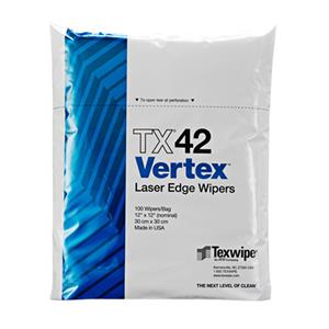 TX42 | 
 Dry, Non-Sterile, sealed edge wipers 12" x 12" nominal (30 cm x 30 cm)
