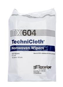 TX604 | 
 Dry, Non-Sterile, cellulose/polyester, nonwoven wipers 4" x 4" (10 cm x 10 cm)
