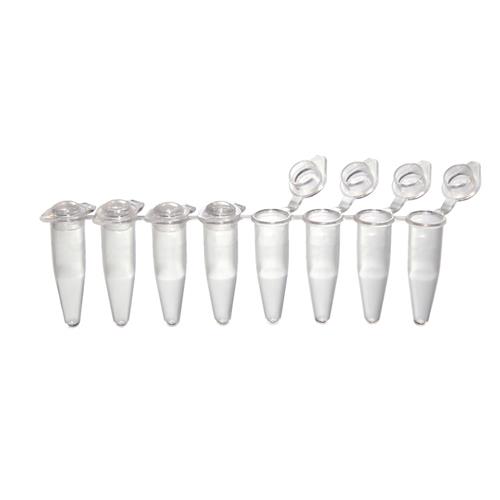 1402-2900 | .2ml PCR 8tube strip indiv dome caps nat