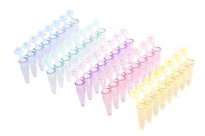 PC7061-A | ProCycle™ 0.2mL Rigid stable 8-Strip PCR Tubes with Attached Individual Flat Caps, ASSORTED COLORS, 120x8, 960/PK