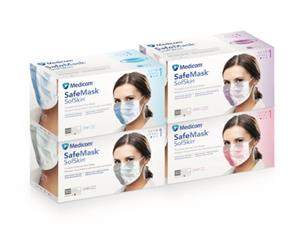 2081 | Facemask, Earloop, SofSkin, Blue, Cellulose-inner, ASTM Level 1