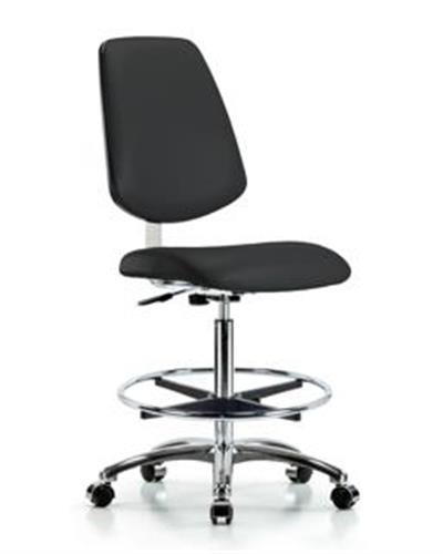 GSS40853 | Class 10 Clean Room Vinyl Chair Chrome High Bench