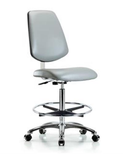 GSS40861 | Class 10 Clean Room Vinyl Chair Chrome High Bench