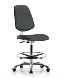 GSS40856 | Class 10 Clean Room Vinyl Chair Chrome High Bench