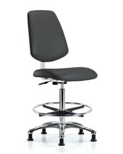 GSS40865 | Class 10 Clean Room Vinyl Chair Chrome High Bench