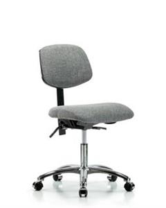 GSS41310 | Fabric Chair Chrome Desk Height with Casters in Gr