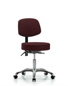 GSS41577 | Fabric Stool with Back Chrome Desk Height with Cas