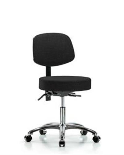 GSS41578 | Fabric Stool with Back Chrome Desk Height with Cas