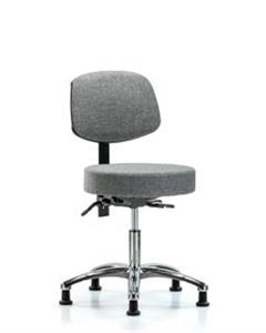 GSS41585 | Fabric Stool with Back Chrome Desk Height with Sta