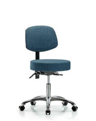 GSS41589 | Fabric Stool with Back Chrome Desk Height with Sea