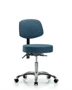 GSS41589 | Fabric Stool with Back Chrome Desk Height with Sea