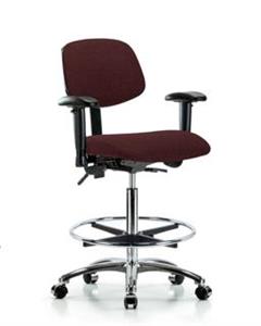 GSS41647 | Fabric Chair Chrome High Bench Height with Adjusta