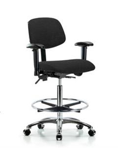GSS41648 | Fabric Chair Chrome High Bench Height with Adjusta