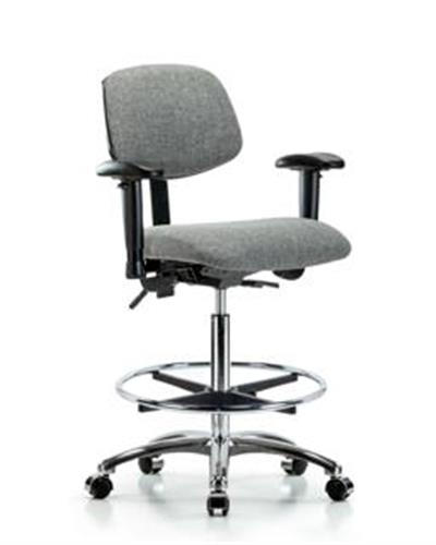 GSS41650 | Fabric Chair Chrome High Bench Height with Adjusta