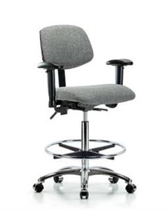 GSS41650 | Fabric Chair Chrome High Bench Height with Adjusta
