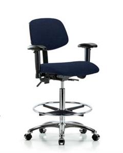 GSS41651 | Fabric Chair Chrome High Bench Height with Adjusta