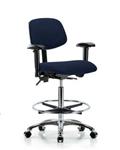 GSS41651 | Fabric Chair Chrome High Bench Height with Adjusta