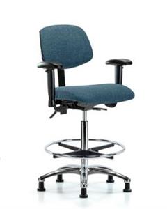 GSS41654 | Fabric Chair Chrome High Bench Height with Adjusta
